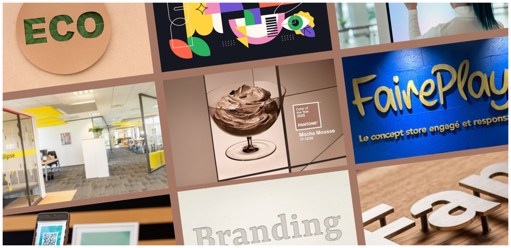 Exemples de visuels pour une communication visuelle professionnelle.